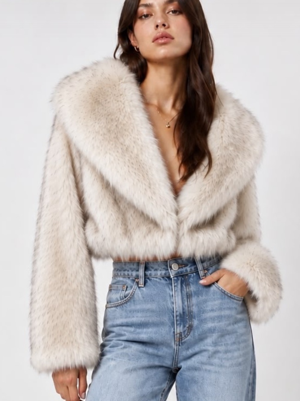 Women's Faux Fur Cropped Jacket